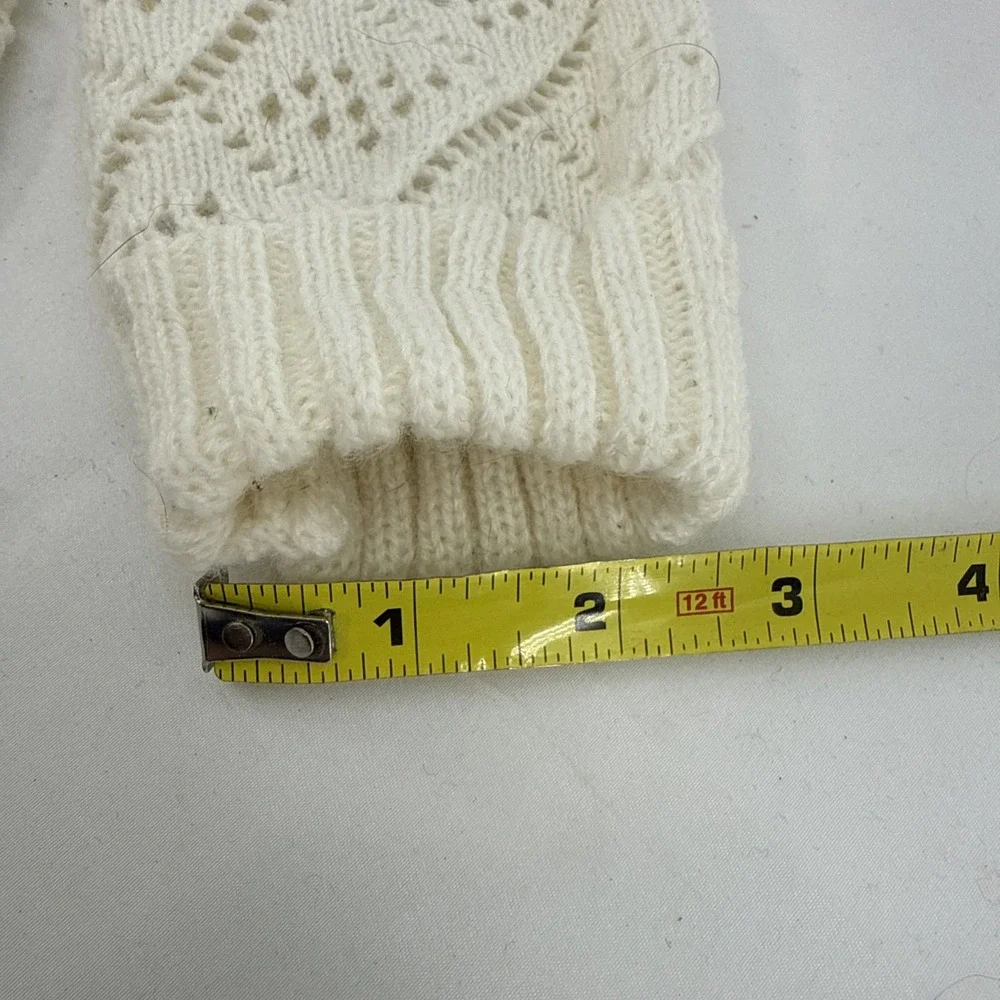 Women's Ivory Cottagecore Pointelle Knit Slouchy Boot Socks Bobo Prairie Western